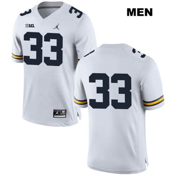 Men's NCAA Michigan Wolverines Louis Grodman #33 No Name White Jordan Brand Authentic Stitched Football College Jersey MJ25C65RX